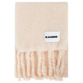 Jil Sander Lunga sciarpa in mohair e lana lavorata a mano