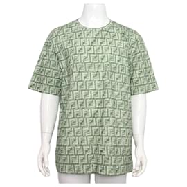 Camiseta de manga corta de punto de algodón con logotipo FF - Fendi
