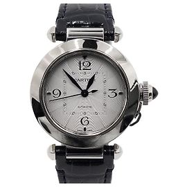 Pasha de Cartier Automatik-Armbanduhr Unisex mit Lederarmband