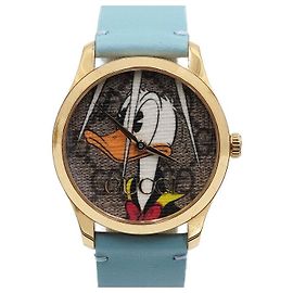 Gucci G-Timeless Disney Donald Duck vergoldete Quarz-Unisex-Uhr