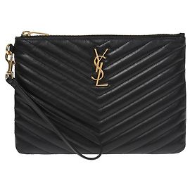 Saint Laurent Clutch Matelassé Nero