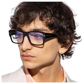 Tom Ford Blue Light Blocking Glasses Frame Black Square Acetate Vision Protection