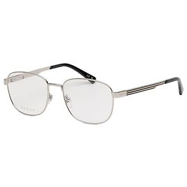 Gucci Montatura in metallo di lusso argento con aste a tre linee
