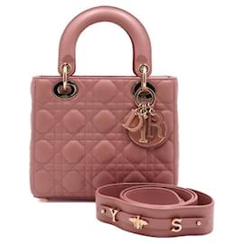 Lady Dior Small My ABC Tote Bag Schultertasche aus rosa Lammleder