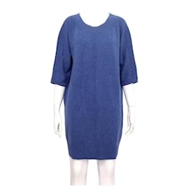 Vestido de punto de cuello redondo en cashmere para mujer - Hermès