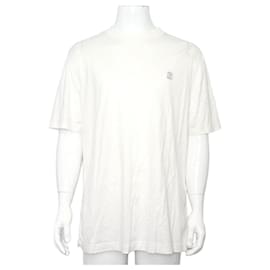 Brunello Cucinelli Besticktes Baumwoll-T-Shirt für Herren, Rundhals, einfarbig