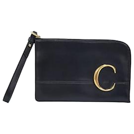 Pochette Chloé Logo in Pelle Nera