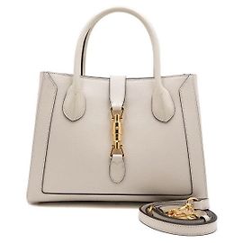 Gucci Saco Tote e Saco de Ombro Jackie GG Medium em pele branca