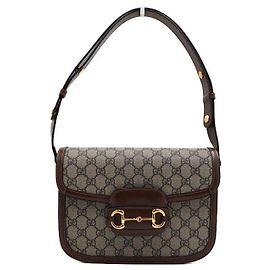 Gucci Horsebit Schultertasche aus Canvas