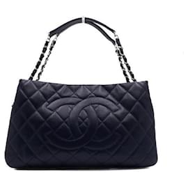 Chanel Borsa Shopping Timeless CC Logo con Cerniera e Catena Argentata