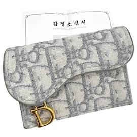 Dior Tarjetero Oblique Saddle Gris
