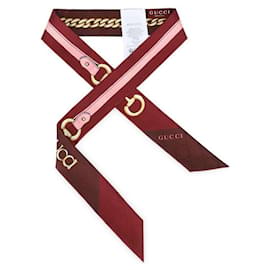 Seidenschal mit Ketten- und Gebiss-Print für Damen - Gucci