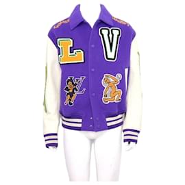 Louis Vuitton Giacca Varsity da uomo in pelle mista con multi-patch