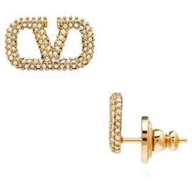 Orecchini con cristalli Logo Garavani - Valentino