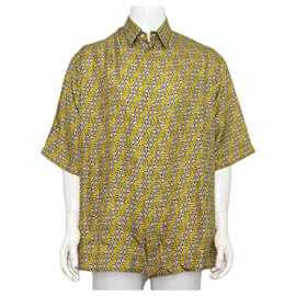 Labyrinth Yellow Silk Kurzarmhemd - Fendi