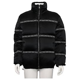 Giacca in Piumino da Uomo Black Logo Stripe Line - Versace