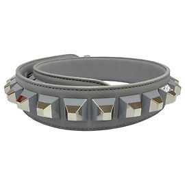 Tracolla in pelle grigia Fendi 8AV077