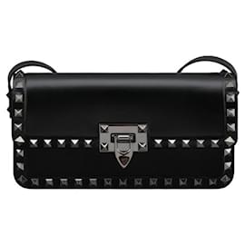 Borsa a tracolla in pelle Rockstud Nera - Valentino