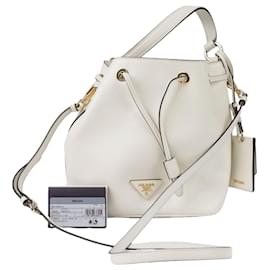 Borsa a tracolla tote bucket con logo triangolare - Prada