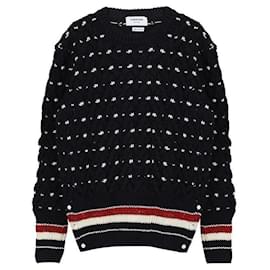 Thom Browne Strickpullover aus Wollmischung Navy