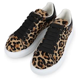 Sneakers Alexander McQueen Nere Leopardate in Pelle - Alexander Mcqueen