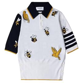 Damen Polo Strick Funmix Bird and Bee - Thom Browne