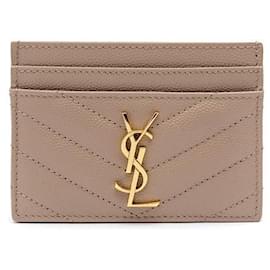Saint Laurent Monogram Kartenetui Orange Stoff