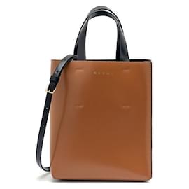 Mini borsa Musee in pelle nera e marrone - Marni