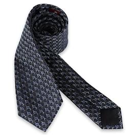 Seidenkrawatte für Herren mit GG Jacquard-Logo (Dark Blue) - Gucci