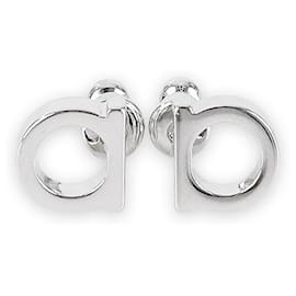 Orecchini a lobo Gancini Small da donna Ferragamo (Silver) - Salvatore Ferragamo