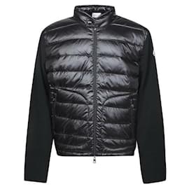 Moncler Gesteppter Wollcardigan mit Reißverschluss