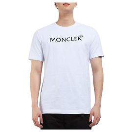 Moncler Baumwoll-T-Shirt mit Flock-Logo und Logo-Patch