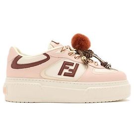 Fendi Sneakers platform basse in pelle con charm