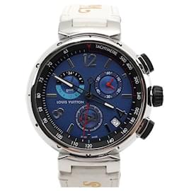 Orologio da uomo Chrono quadrante blu cinturino in pelle quarzo - Louis Vuitton