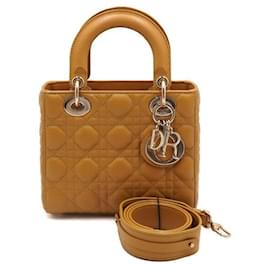 Lady Dior Small My ABC Tote Bag aus gelbem Lammleder mit goldfarbener Hardware
