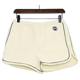 Gucci Strickshorts für Damen Ivory Navy GG Interlocking Logo