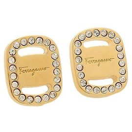 Salvatore Ferragamo Orecchini Logo Crystal Oro