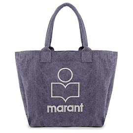 Isabel Marant Tote Bag mit kleinem Logo Lila Baumwolle