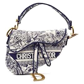 Sac Saddle Christian Dior brodé Toile de Jouy
