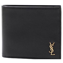 Saint Laurent Portefeuille bi-fold à logo doré