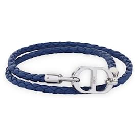 Bracciale in pelle intrecciata CD Icon da uomo - Dior