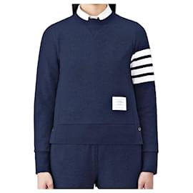 Sweatshirt em jersey loopback Stripe RWB Tab - Thom Browne