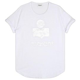 Isabel Marant Cold Linen Logo T-Shirt White