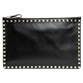 Clutch Rockstud Valentino Nera Metallo