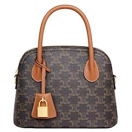 Borsa Celine Teen Onorin in tela Triomphe e pelle di vitello - Céline