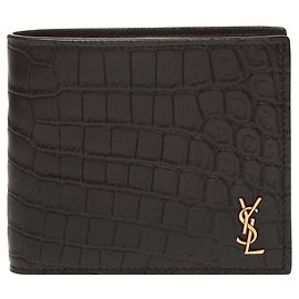 Saint Laurent Portefeuille bi-fold à logo doré