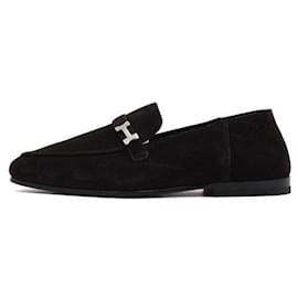 Giovanni Suede Slip-On Loafer mit silbernem Logo - Hermès