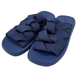 Bottega Veneta Sandalo Slipper Intrecciato Navy