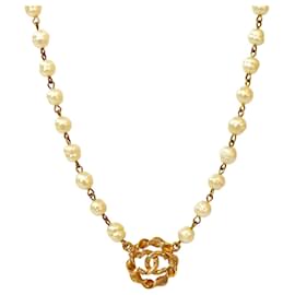 Collana CC con perle dorate - Chanel