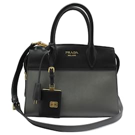 Picca borsa a tracolla Esplanade bicolore nero e grigio - Prada